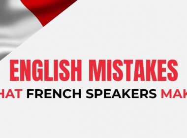 Gráfico con el título del artículo "Errores en inglés que cometen los francófonos" y la bandera francesa en la esquina superior izquierda.